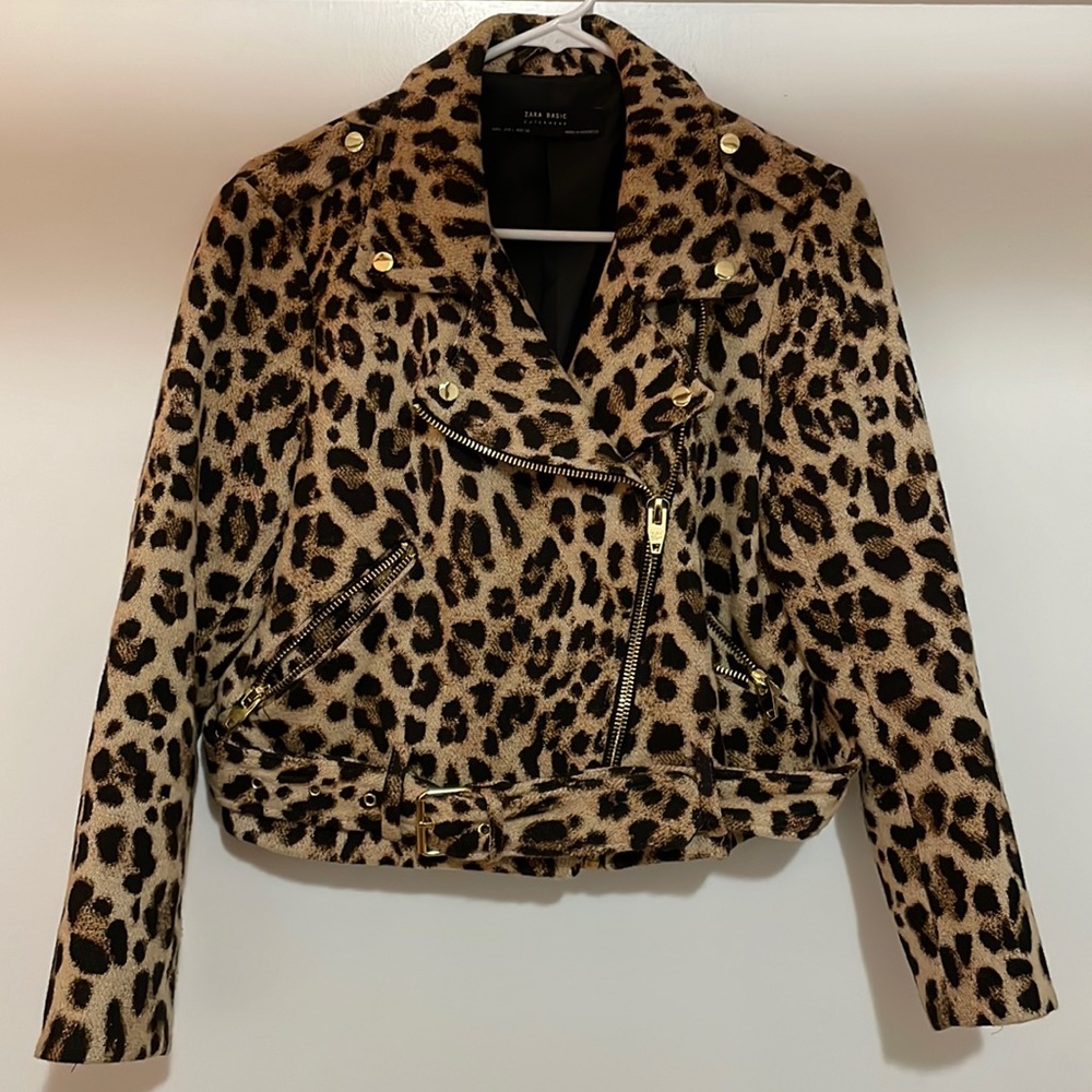 Zara Leopard Motorcycle Style Jacket